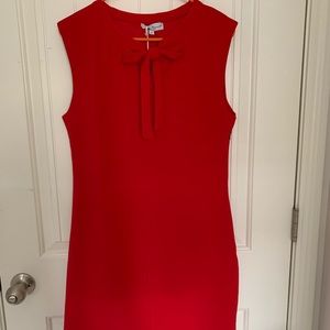 Professional red dress with bow